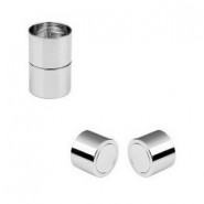 Metalen magneetslot voor Ø 3mm rond draad / leer Antiek zilver